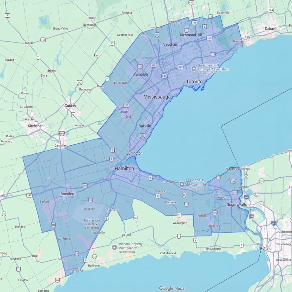 google maps of service area