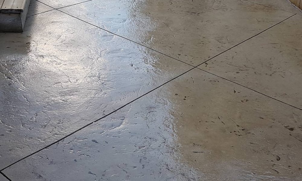 Washed and sealed stamp concrete