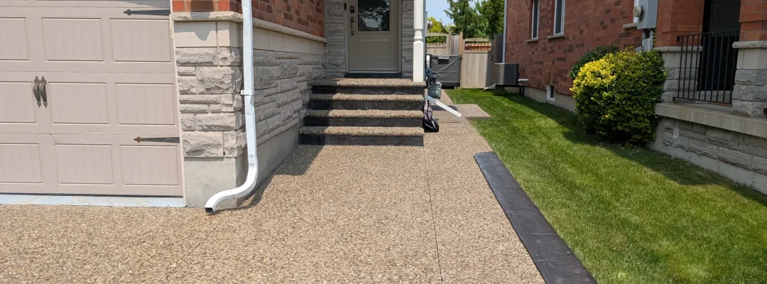 sealed driveway front porch aggregate