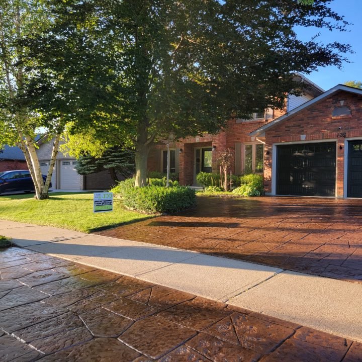 sealed stamped concrete driveway