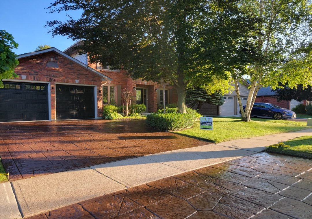 sealed stamped concrete driveway